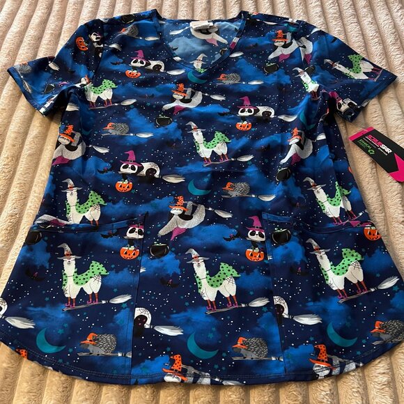 WOMEN'S SCRUBSTAR HALLOWEEN SEASONAL MEDICAL SCRUB TOP-3XL-NWT! - Picture 1 of 2